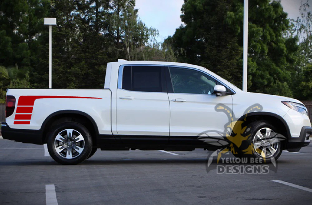 Bed Hockey Side Stripes Graphics Vinyl Decals Compatible with Honda Ridgeline - Image 4