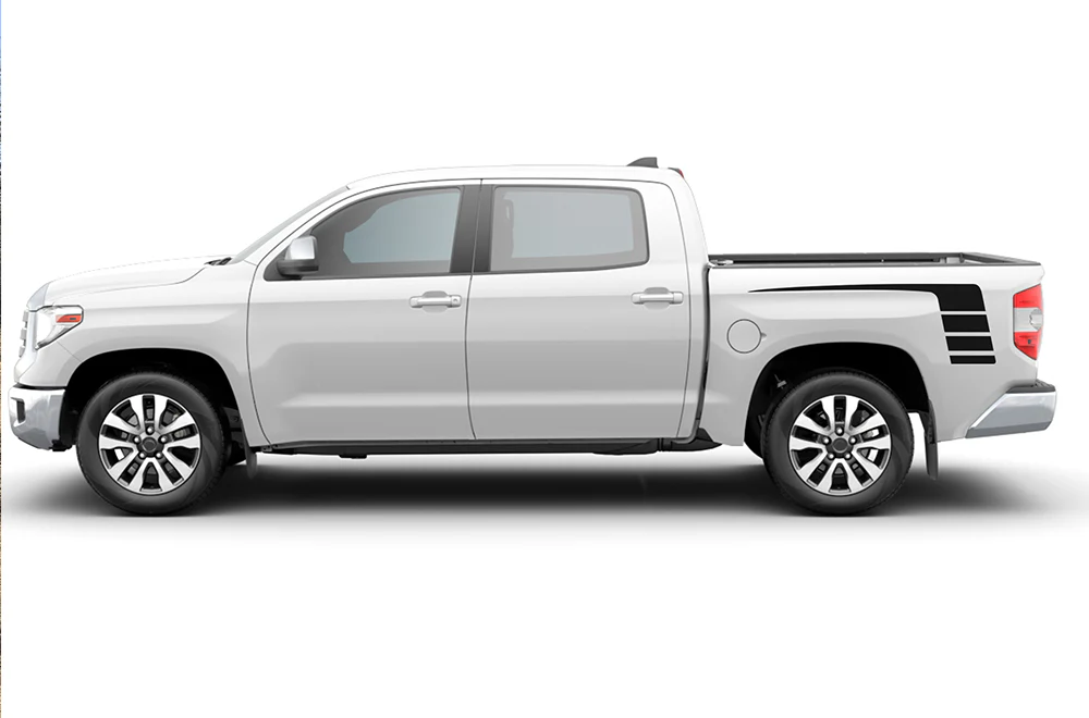 Bed Hockey Stripes Graphics Kit Vinyl Decal Compatible with Toyota Tundra Crewmax