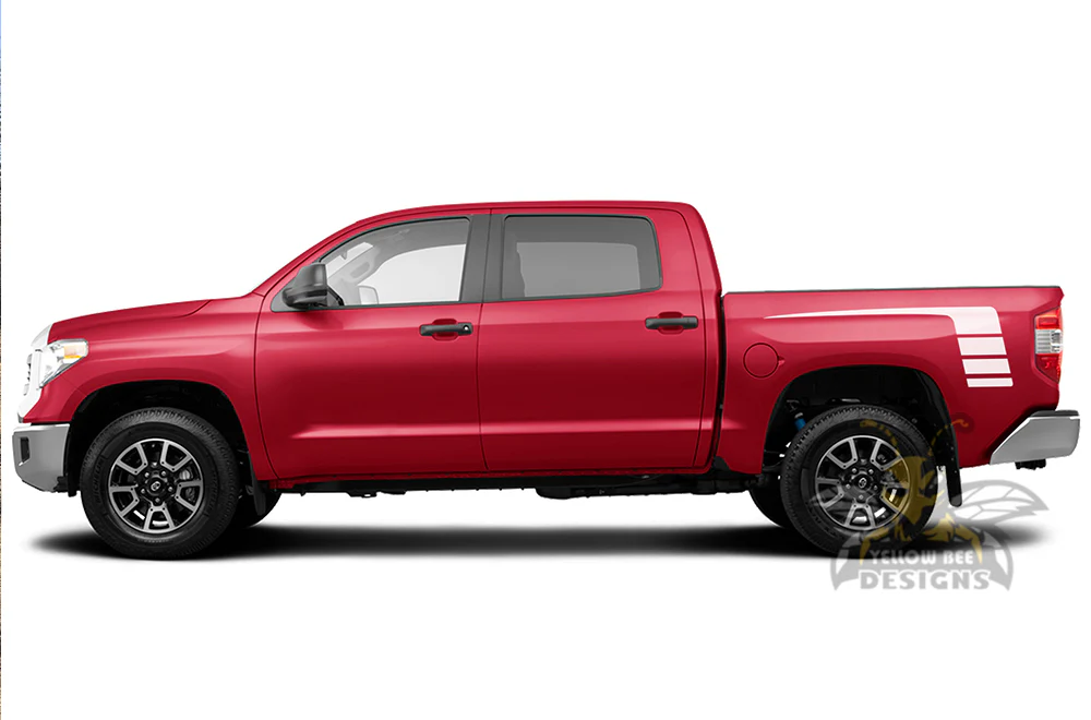 Bed Hockey Stripes Graphics Kit Vinyl Decal Compatible with Toyota Tundra Crewmax - Image 3