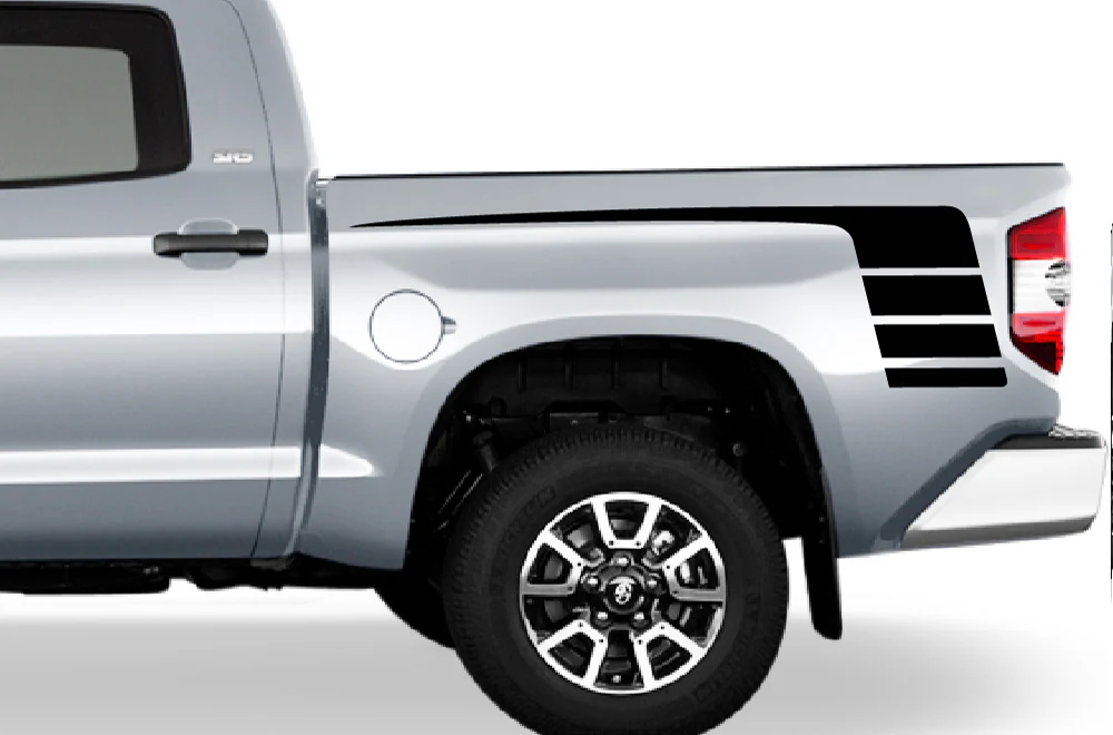 Bed Hockey Stripes Graphics Kit Vinyl Decal Compatible with Toyota Tundra Crewmax - Image 5