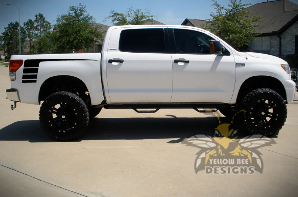 Bed Hockey Stripes Graphics Kit Vinyl Decal Compatible with Toyota Tundra Crewmax - Image 6