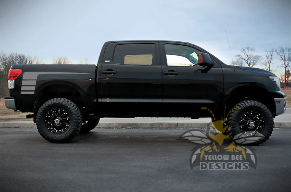 Bed Hockey Stripes Graphics Kit Vinyl Decal Compatible with Toyota Tundra Crewmax - Image 7