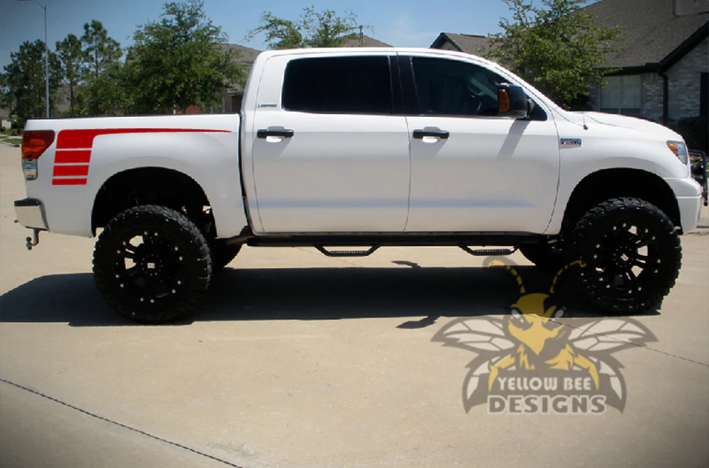 Bed Hockey Stripes Graphics Kit Vinyl Decal Compatible with Toyota Tundra Crewmax - Image 8