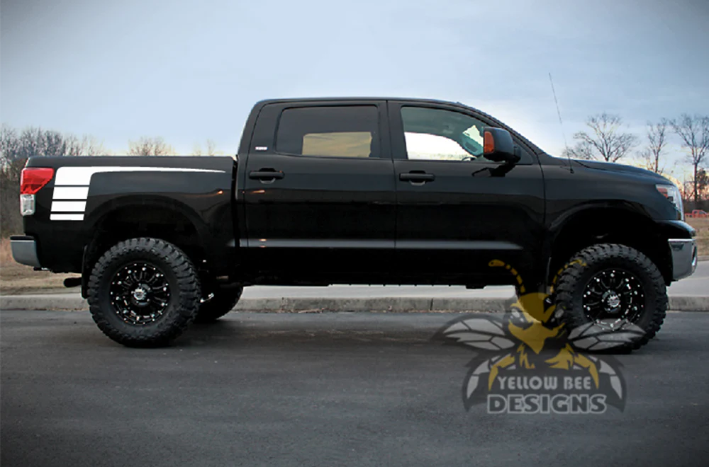 Bed Hockey Stripes Graphics Kit Vinyl Decal Compatible with Toyota Tundra Crewmax - Image 9