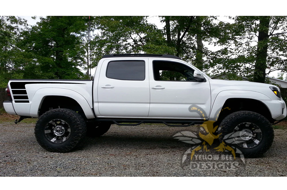 Bed Hockey Stripes Vinyl Decal Compatible with Toyota Tacoma Double Cab - Image 4