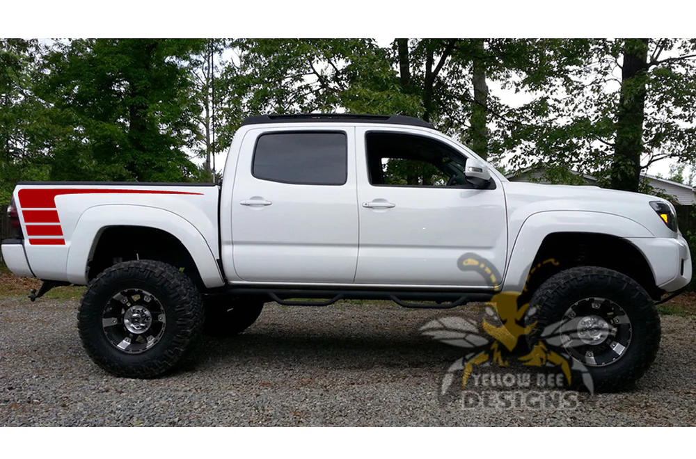 Bed Hockey Stripes Vinyl Decal Compatible with Toyota Tacoma Double Cab - Image 6