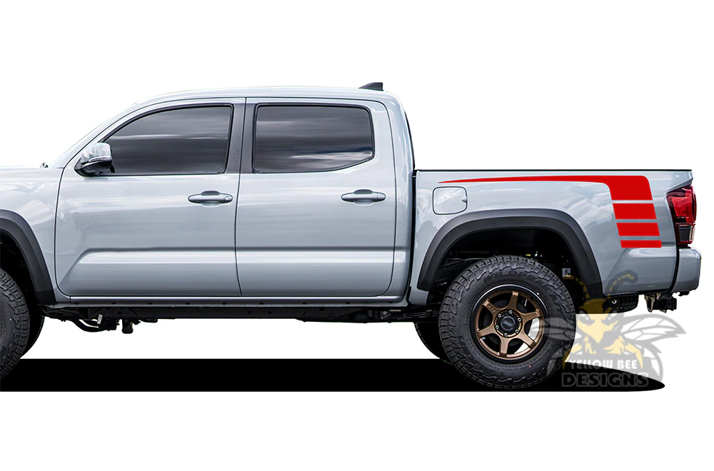 Bed Hockey Stripes Vinyl Decal Compatible with Toyota Tacoma Double Cab - Image 9