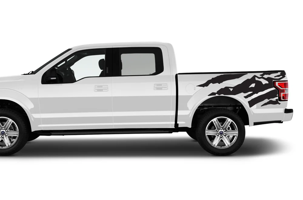Bed Mountain Decals Graphics Vinyl Decals Compatible with Ford F150 Super Crew Cab 5.5''