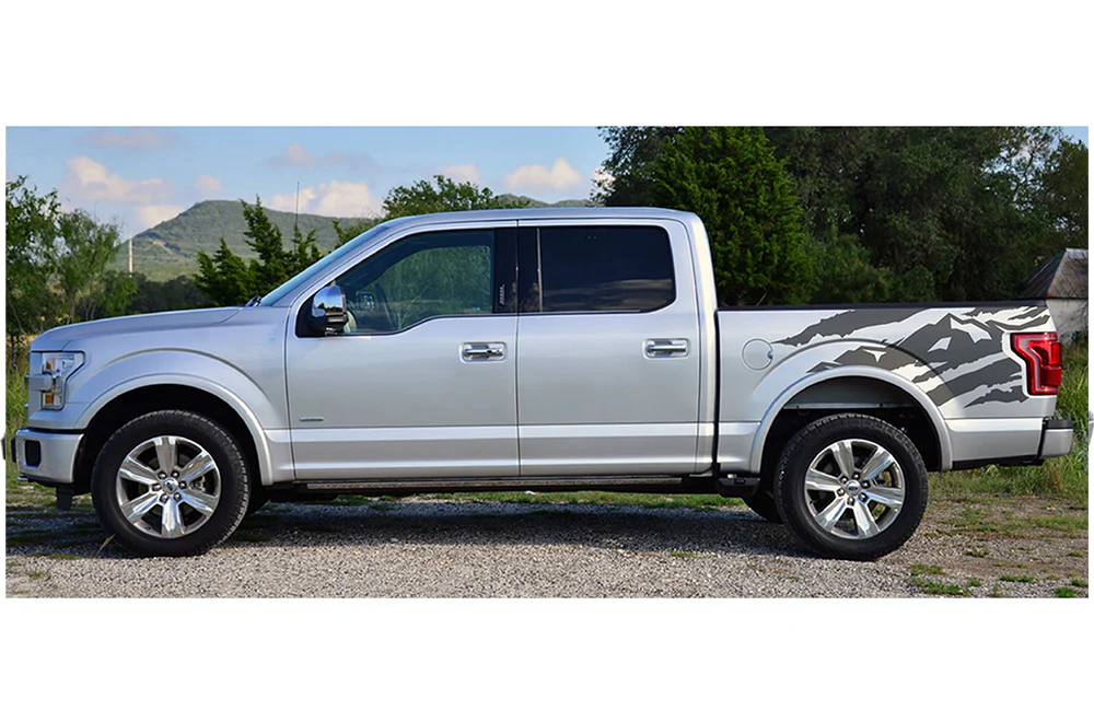 Bed Mountain Decals Graphics Vinyl Decals Compatible with Ford F150 Super Crew Cab 5.5'' - Image 2