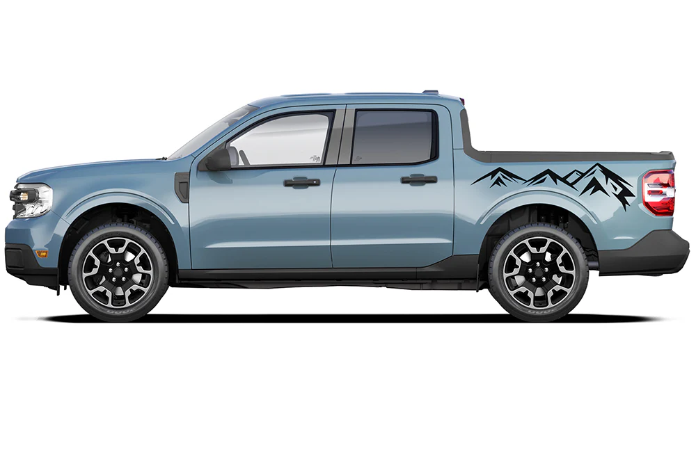 Bed Mountain Side Graphics Vinyl Decals Compatible with Ford Maverick
