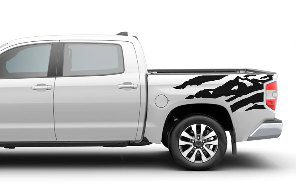 Bed Mountains Graphics Vinyl Decal Compatible with Toyota Tundra