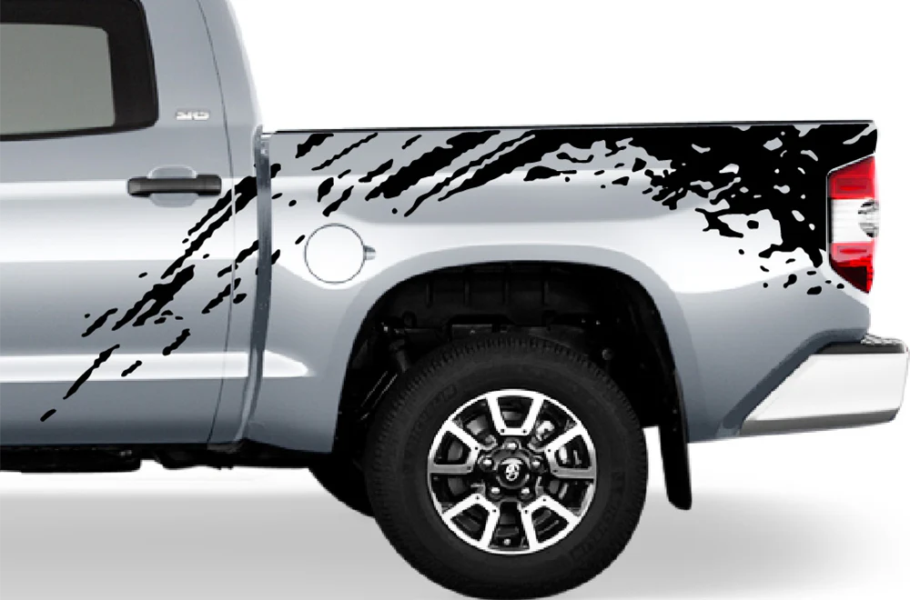 Bed Mud Splash Graphics Kit Vinyl Decal Compatible with Toyota Tundra Crewmax - Image 2