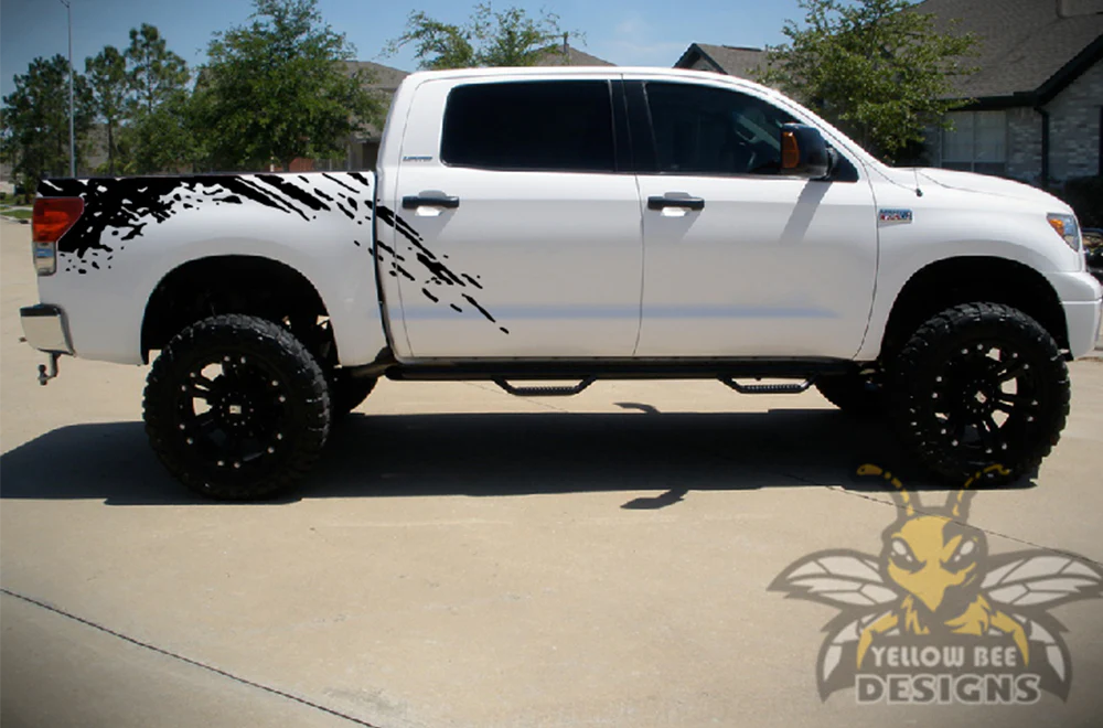 Bed Mud Splash Graphics Kit Vinyl Decal Compatible with Toyota Tundra Crewmax - Image 3