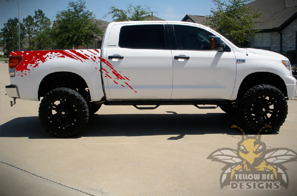 Bed Mud Splash Graphics Kit Vinyl Decal Compatible with Toyota Tundra Crewmax - Image 5