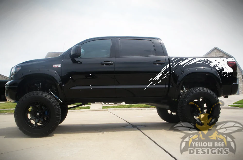 Bed Mud Splash Graphics Kit Vinyl Decal Compatible with Toyota Tundra Crewmax - Image 6