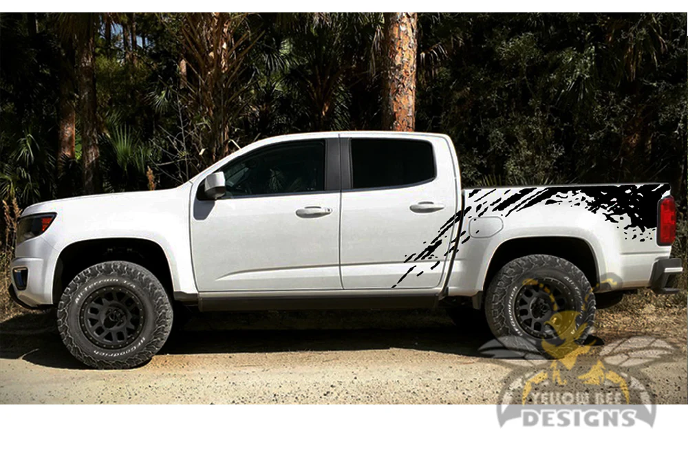 Bed Mud Splash Graphics Vinyl Decals Compatible with Chevrolet Colorado Crew Cab - Image 2