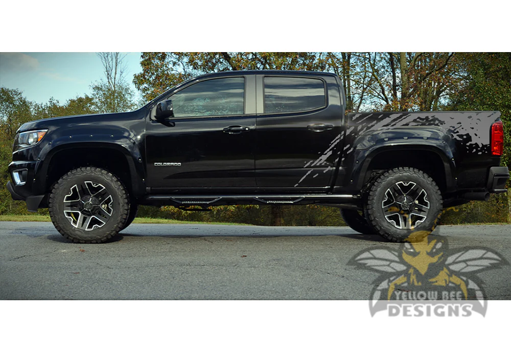 Bed Mud Splash Graphics Vinyl Decals Compatible with Chevrolet Colorado Crew Cab - Image 3