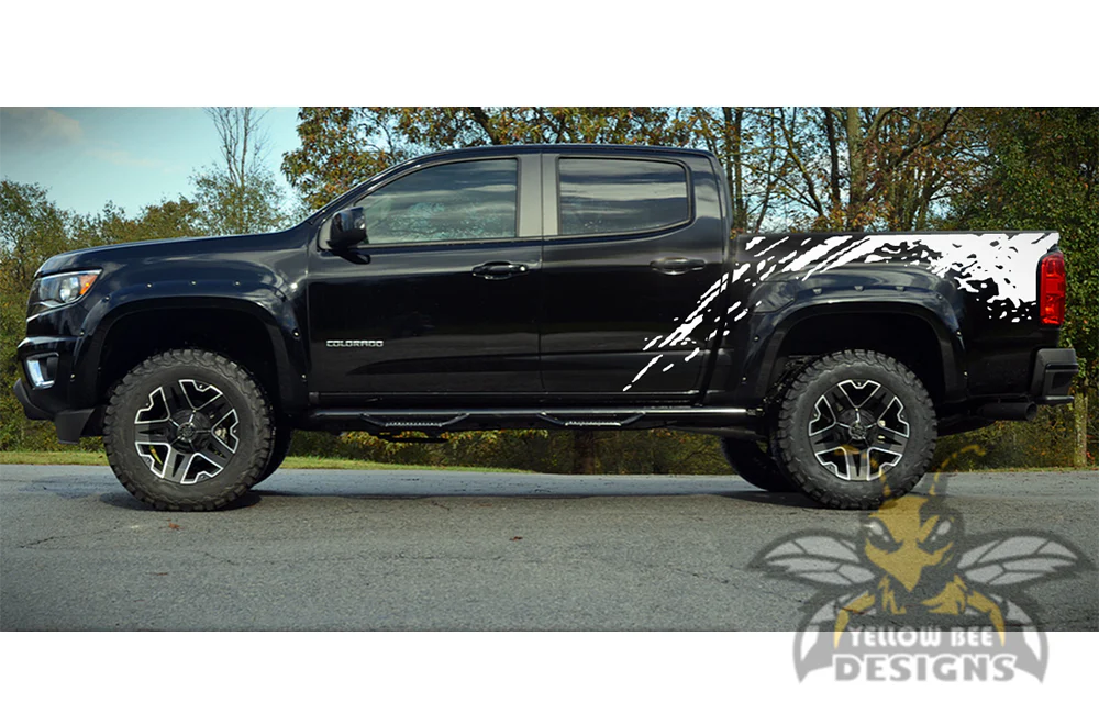 Bed Mud Splash Graphics Vinyl Decals Compatible with Chevrolet Colorado Crew Cab - Image 5