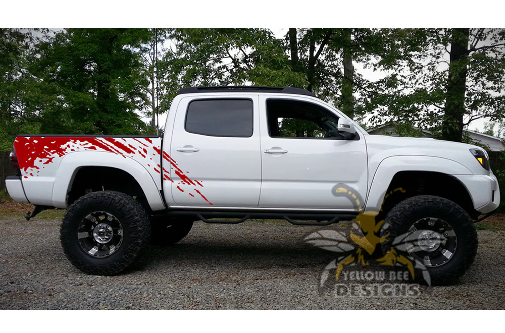 Bed Mud Splash Vinyl Decal Compatible with Toyota Tacoma Double Cab - Image 6