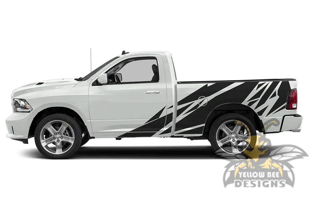 Bed Patterns Graphics Vinyl Decals Compatible with Dodge Ram Regular Cab 1500 - Image 2