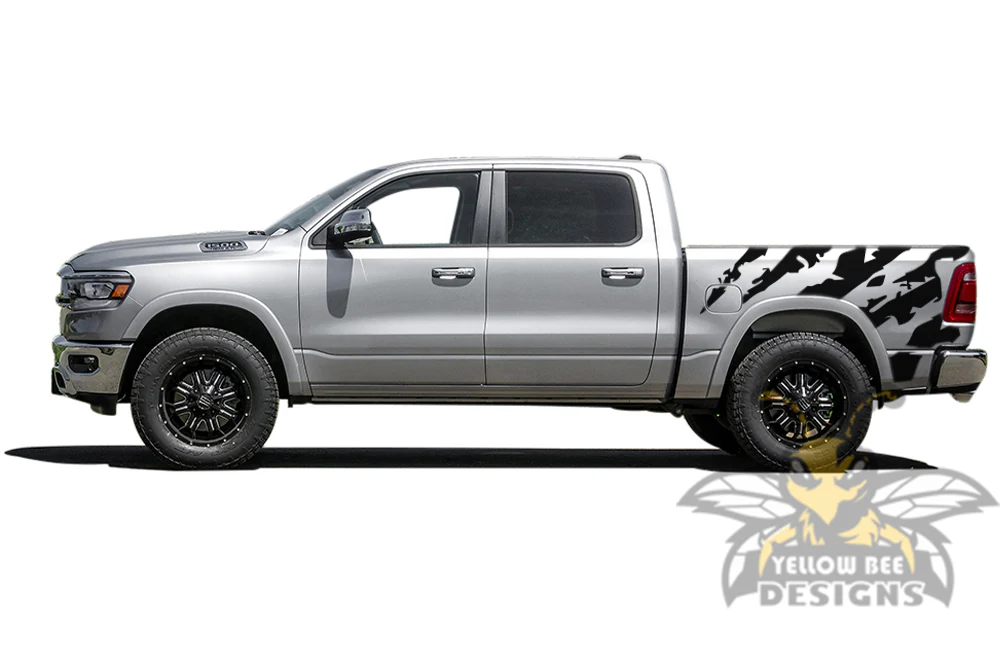 Bed Shred Decals Graphics Kit Vinyl Decal Compatible with Dodge Ram Crew Cab 1500 - Image 2