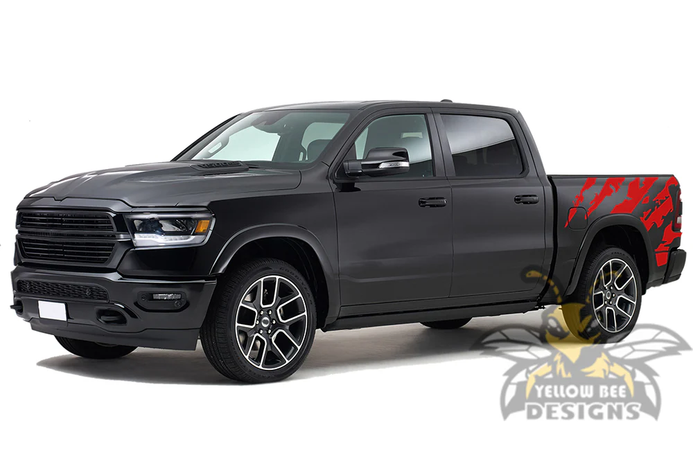 Bed Shred Decals Graphics Kit Vinyl Decal Compatible with Dodge Ram Crew Cab 1500 - Image 3