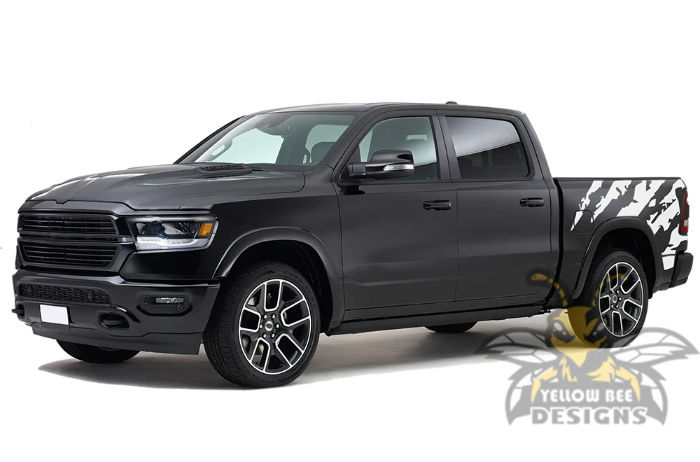 Bed Shred Decals Graphics Kit Vinyl Decal Compatible with Dodge Ram Crew Cab 1500 - Image 4