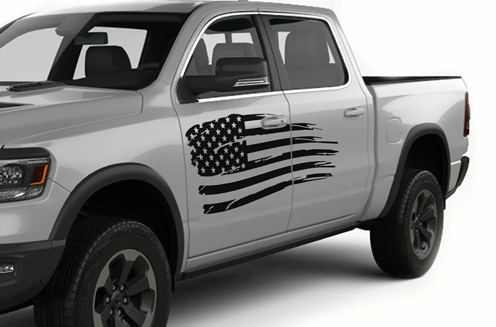 US Side Door Graphics Kit Vinyl Decal Compatible with Dodge Ram Crew Cab 1500