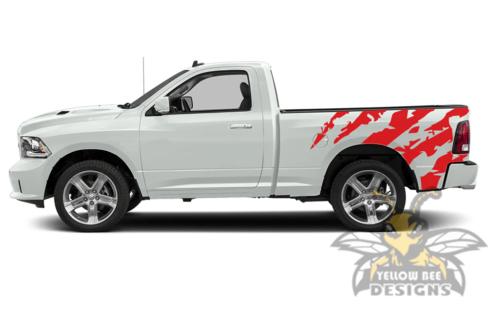 Bed Shred Graphics Vinyl Decals Compatible with Dodge Ram Regular Cab 1500 - Image 3