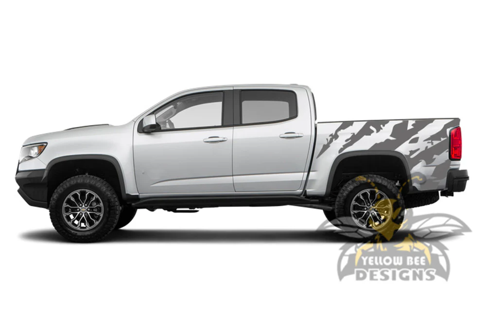 Bed Side Scratches Graphics Vinyl Decals Compatible with Chevrolet Colorado Crew Cab - Image 3
