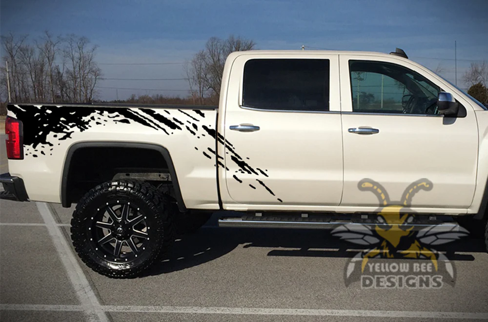 Bed Splash Graphics Vinyl Decals Compatible with GMC Sierra Crew Cab - Image 4