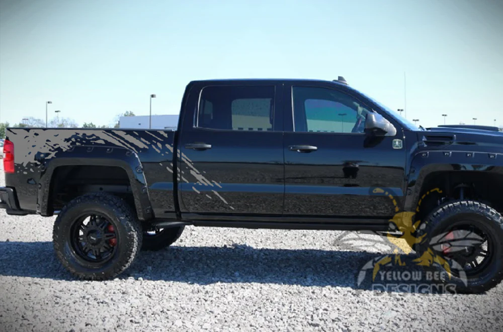 Bed Splash Graphics Vinyl Decals Compatible with GMC Sierra Crew Cab - Image 5