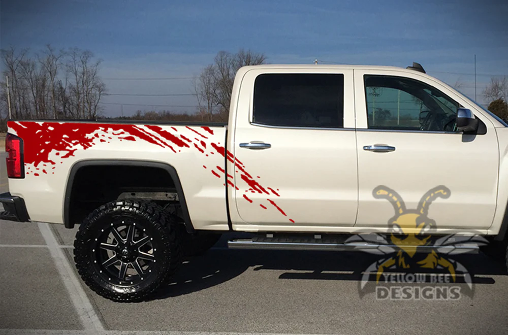 Bed Splash Graphics Vinyl Decals Compatible with GMC Sierra Crew Cab - Image 6