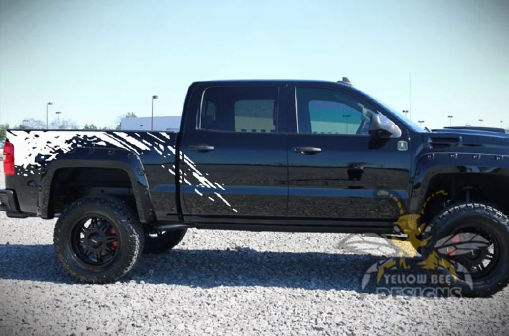 Bed Splash Graphics Vinyl Decals Compatible with GMC Sierra Crew Cab - Image 7