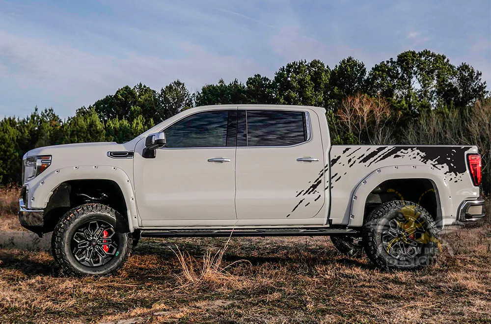 Bed Splash Graphics Vinyl Decals Compatible with GMC Sierra Crew Cab - Image 9