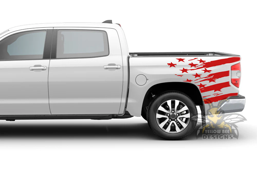 Bed US Flag Graphics Vinyl Decal Compatible with Toyota Tundra - Image 3