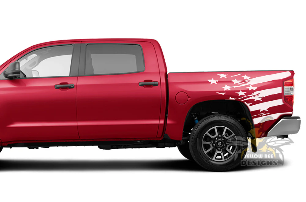 Bed US Flag Graphics Vinyl Decal Compatible with Toyota Tundra - Image 4