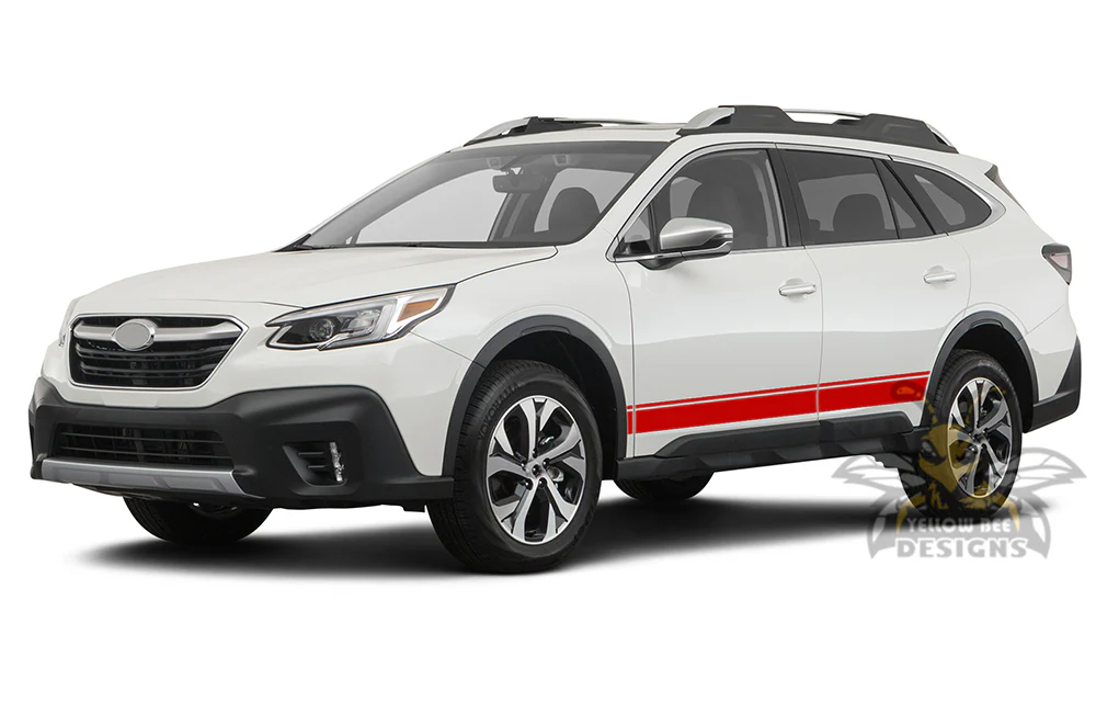 Belt Dual Side Stripes Graphics Vinyl Decals Compatible with Subaru Outback - Image 3