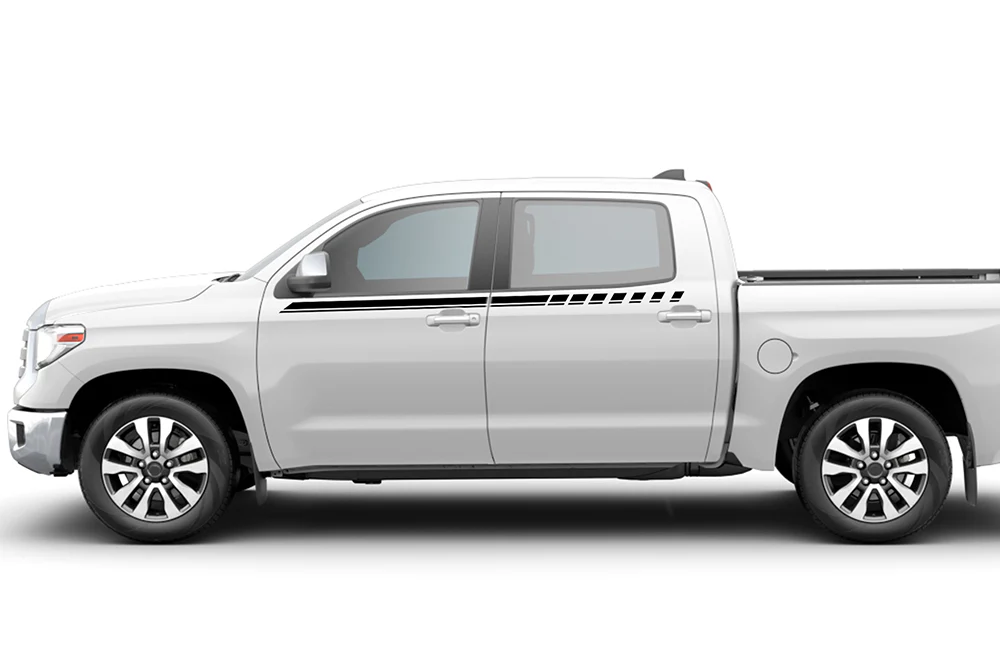 Belt Hash Stripes Graphics Vinyl Decals Compatible with Toyota Tundra