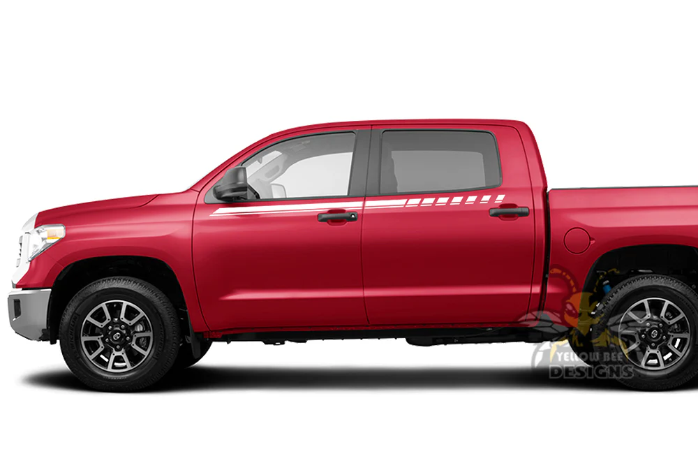 Belt Hash Stripes Graphics Vinyl Decals Compatible with Toyota Tundra - Image 2
