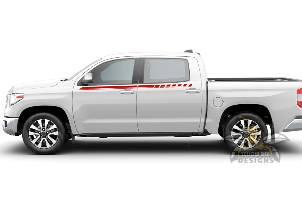 Belt Hash Stripes Graphics Vinyl Decals Compatible with Toyota Tundra - Image 3