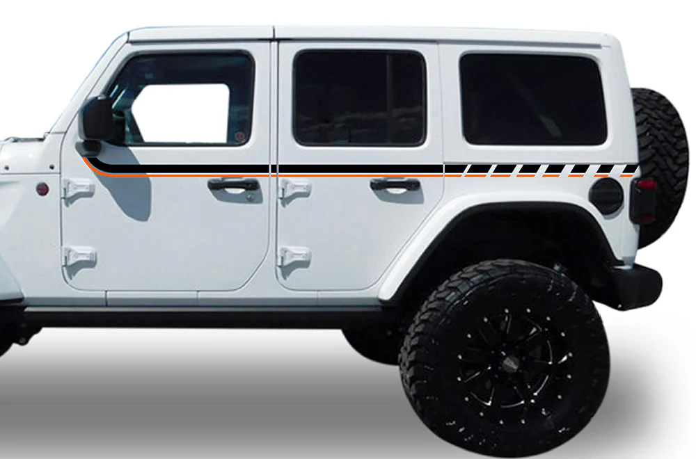 Belt Line Graphics two colors Vinyl Decal Compatible with Jeep JL Wrangler