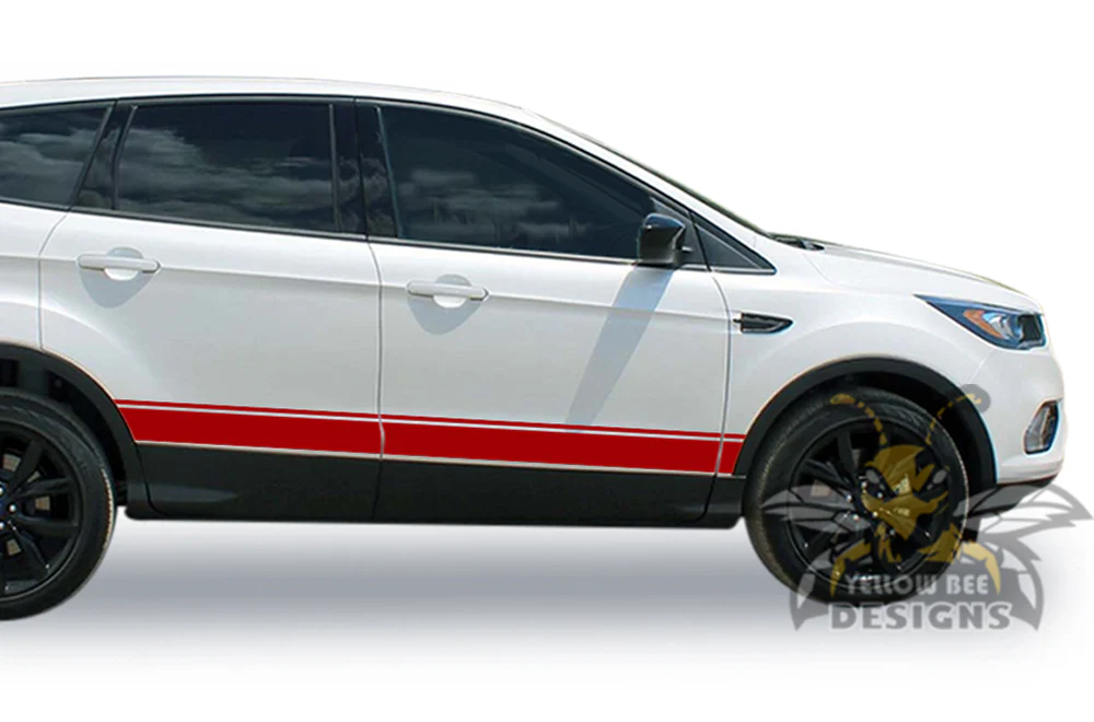 Belt Line Side Stripes Graphics Vinyl Decals Compatible with Ford Escape - Image 3