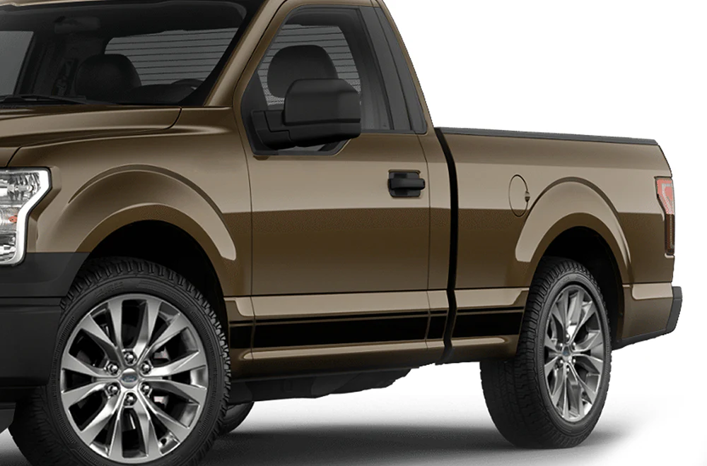Belt Line Side Stripes Graphics Vinyl Decals Compatible with Ford F150 Regular Cab 6.5''