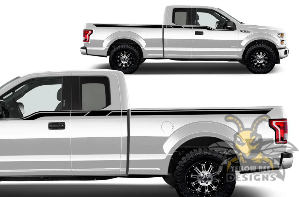 Belt Line Side Stripes Graphics Vinyl Decals Compatible with Ford F150 Super Cab 6.5'' - Image 3