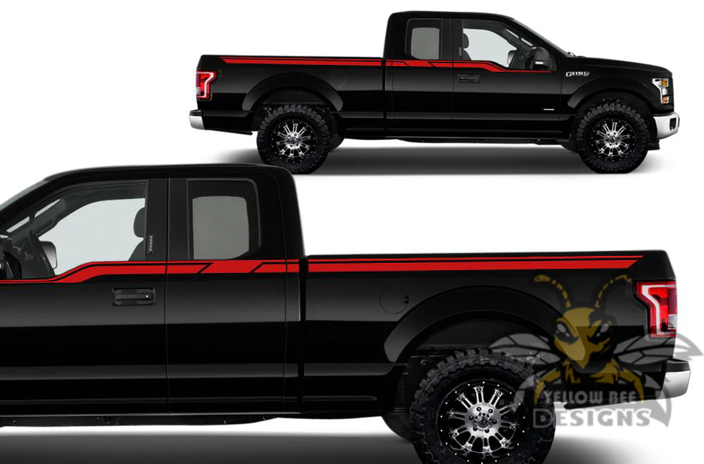 Belt Line Side Stripes Graphics Vinyl Decals Compatible with Ford F150 Super Cab 6.5'' - Image 5