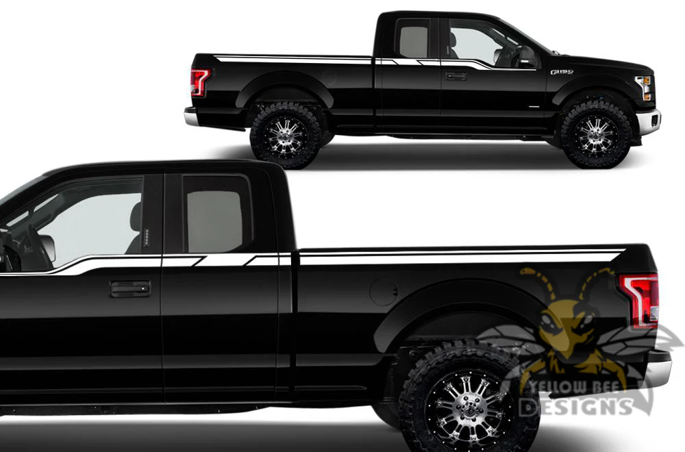 Belt Line Side Stripes Graphics Vinyl Decals Compatible with Ford F150 Super Cab 6.5'' - Image 6