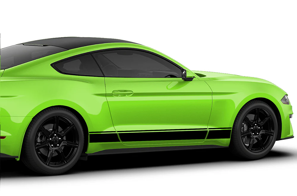 Belt Line Side Stripes Graphics Vinyl Decals Compatible with Ford Mustang