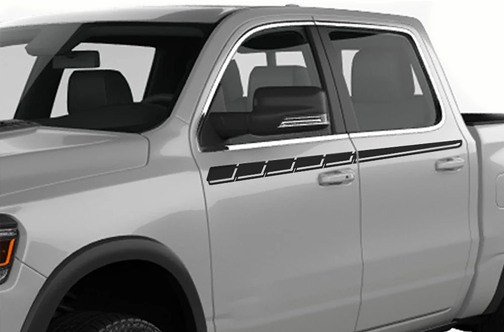 Belt Line Stripe Graphics Kit Vinyl Decal Compatible with Dodge Ram 1500 Crew Cab