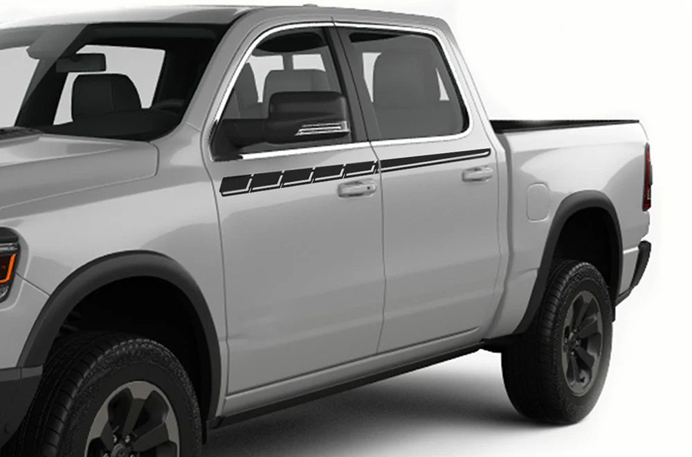Belt Line Stripe Graphics Kit Vinyl Decal Compatible with Dodge Ram 1500 Crew Cab - Image 3